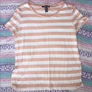 Peach And White Striped Forever 21 Shirt